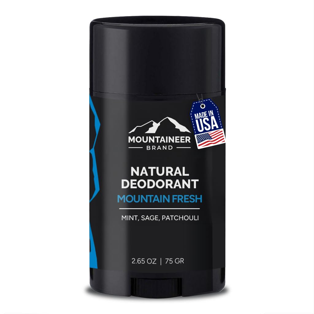 Mountaineer Brand Mountain Fresh deodorant application shows smooth, long lasting scent and dry feel.