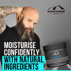 Mountaineer Brand Moisturiser applied to head for scalp hydration.