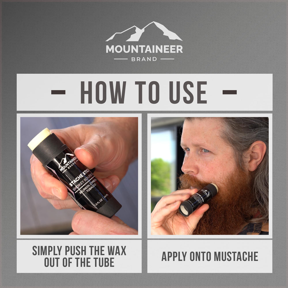 Mountaineer Brand Stache Stick handmade in WV for premium quality.