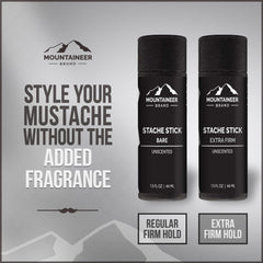 Shea and cocoa butter shown as ingredients in Mountaineer Brand Stache Stick.