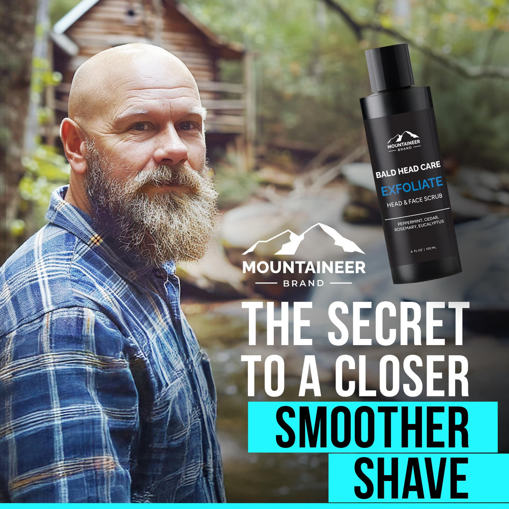 Mountaineer Brand 2-in-1 scalp wash and shave for efficient grooming.