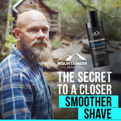 Mountaineer Brand 2-in-1 scalp wash and shave for efficient grooming.