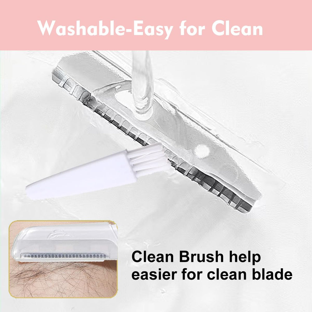 MOVELOVE dermaplane blades close-up highlighting precision edge for gentle exfoliation
