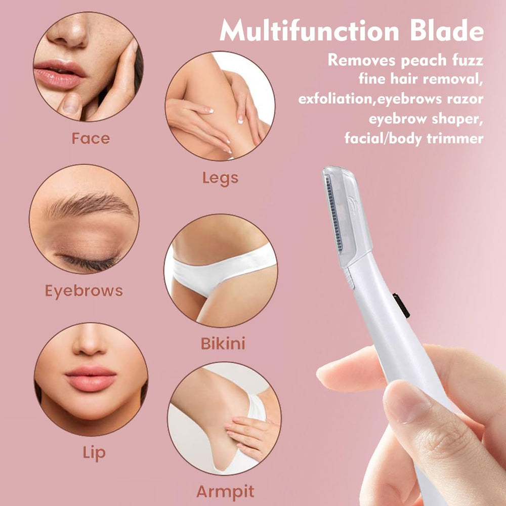 MOVELOVE packaged contents: blades, trays, and brush for easy replacement