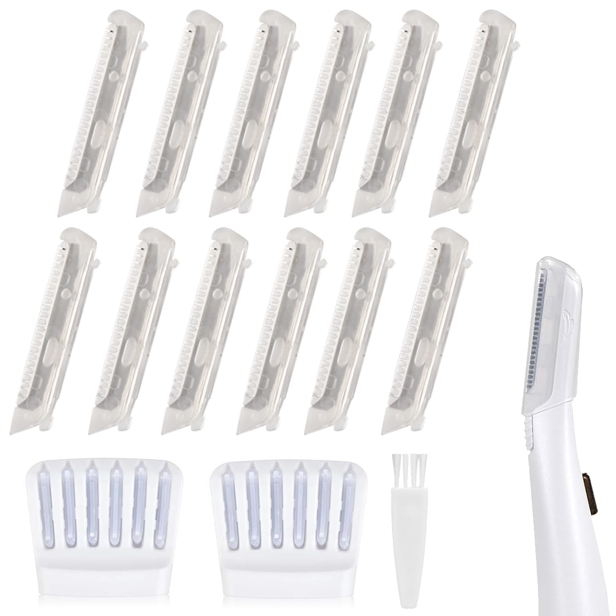 MOVELOVE replacement heads 12-pack close-up for precise facial exfoliation and smoother skin