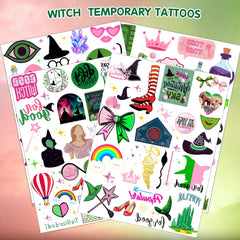 Movie Witch Tattoos variety designs in vibrant colors for all ages