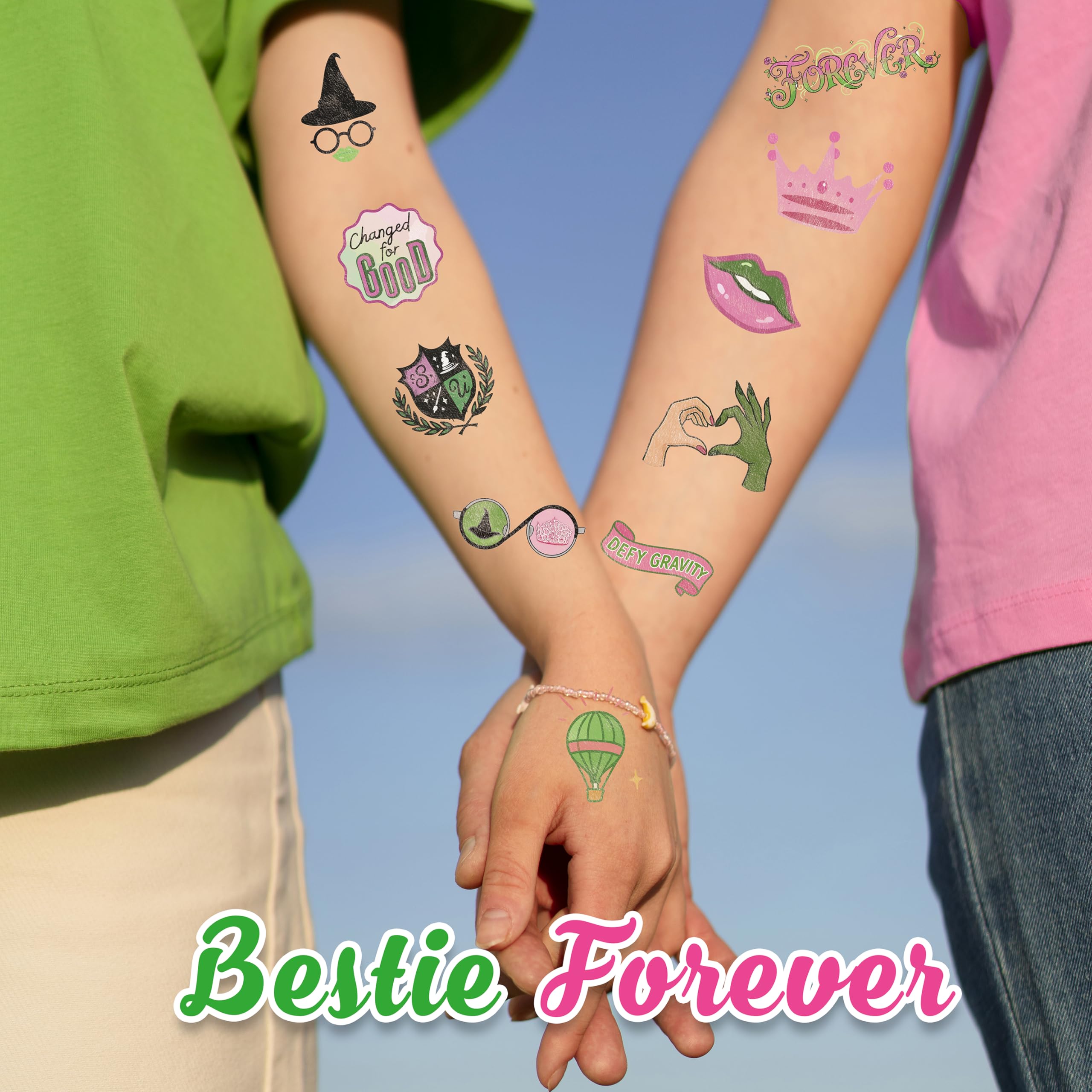 Waterproof Movie Witch Tattoos stay visible through activities
