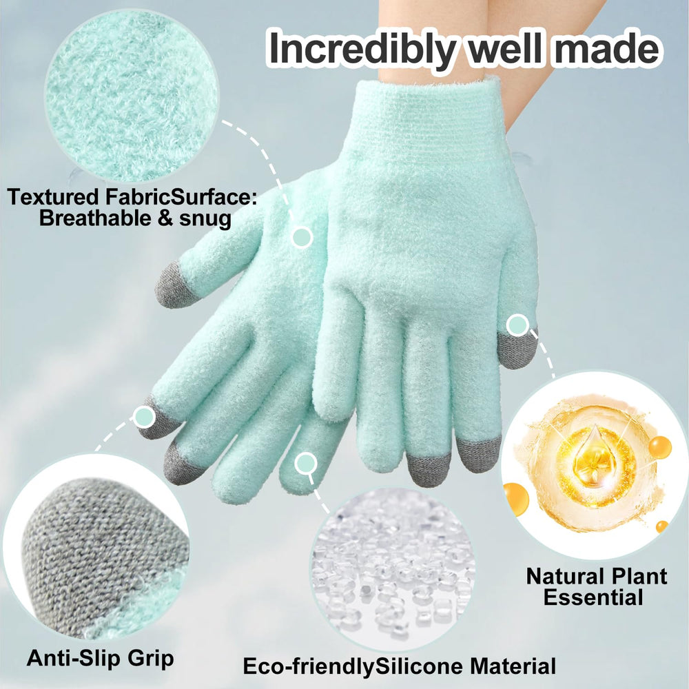 MoyRetty breathable lightweight gloves in green show comfortable overnight wear.