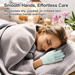 MoyRetty overnight moisturizing gloves with velour fabric highlight cozy all-night wear.