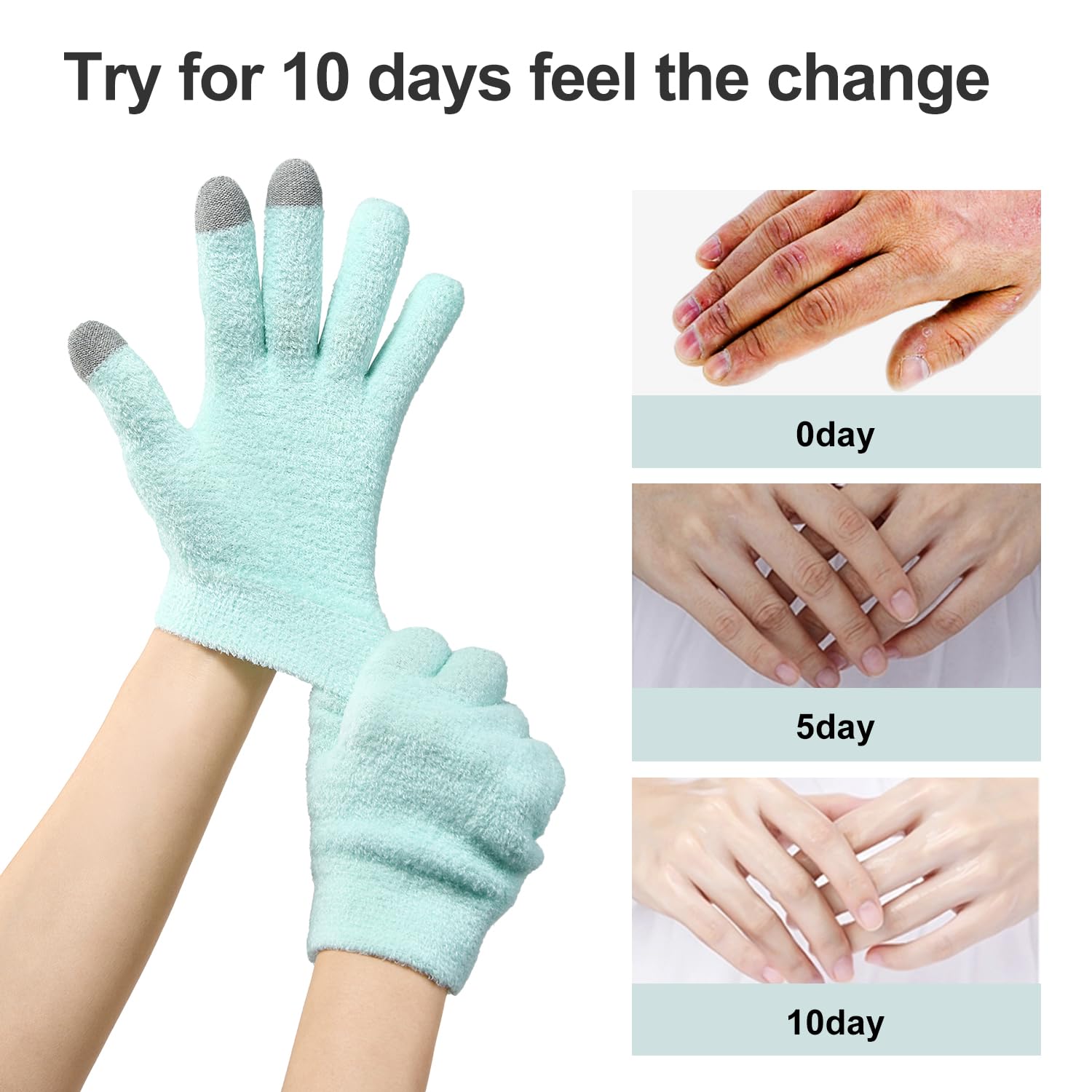 MoyRetty vitamin E jojoba oil-infused gloves close-up emphasizes nourishing skin benefits.