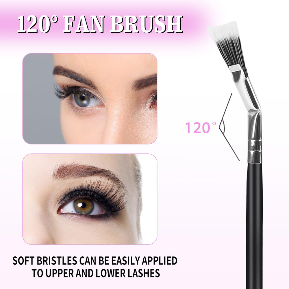 Mozeat Lens angled fan brush 120-degree spreads mascara from root to tip