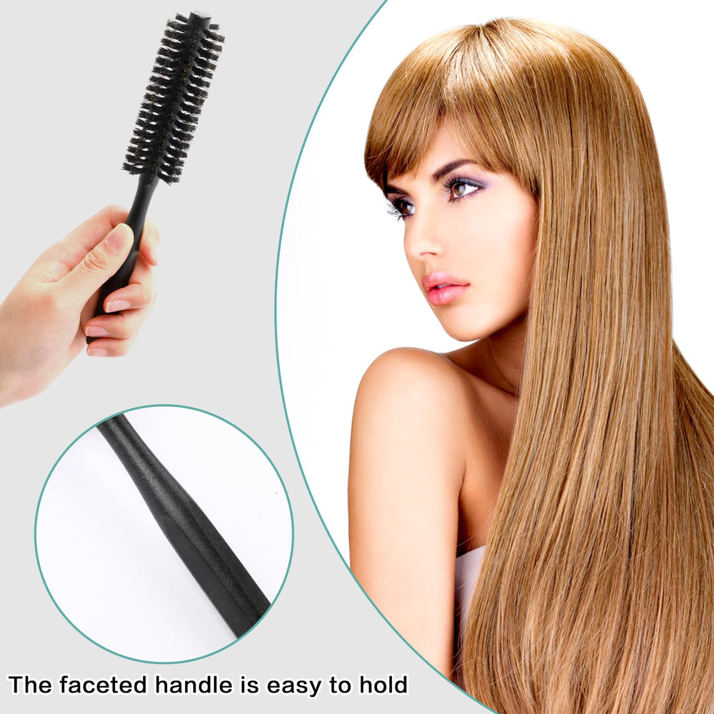 Mozeat Lens boar bristle brush on dresser shows compact design.
