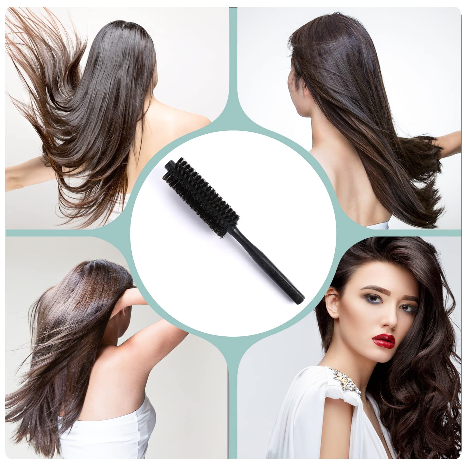 Mozeat Lens boar bristle brush soft bristles detail aids knot-free detangling.