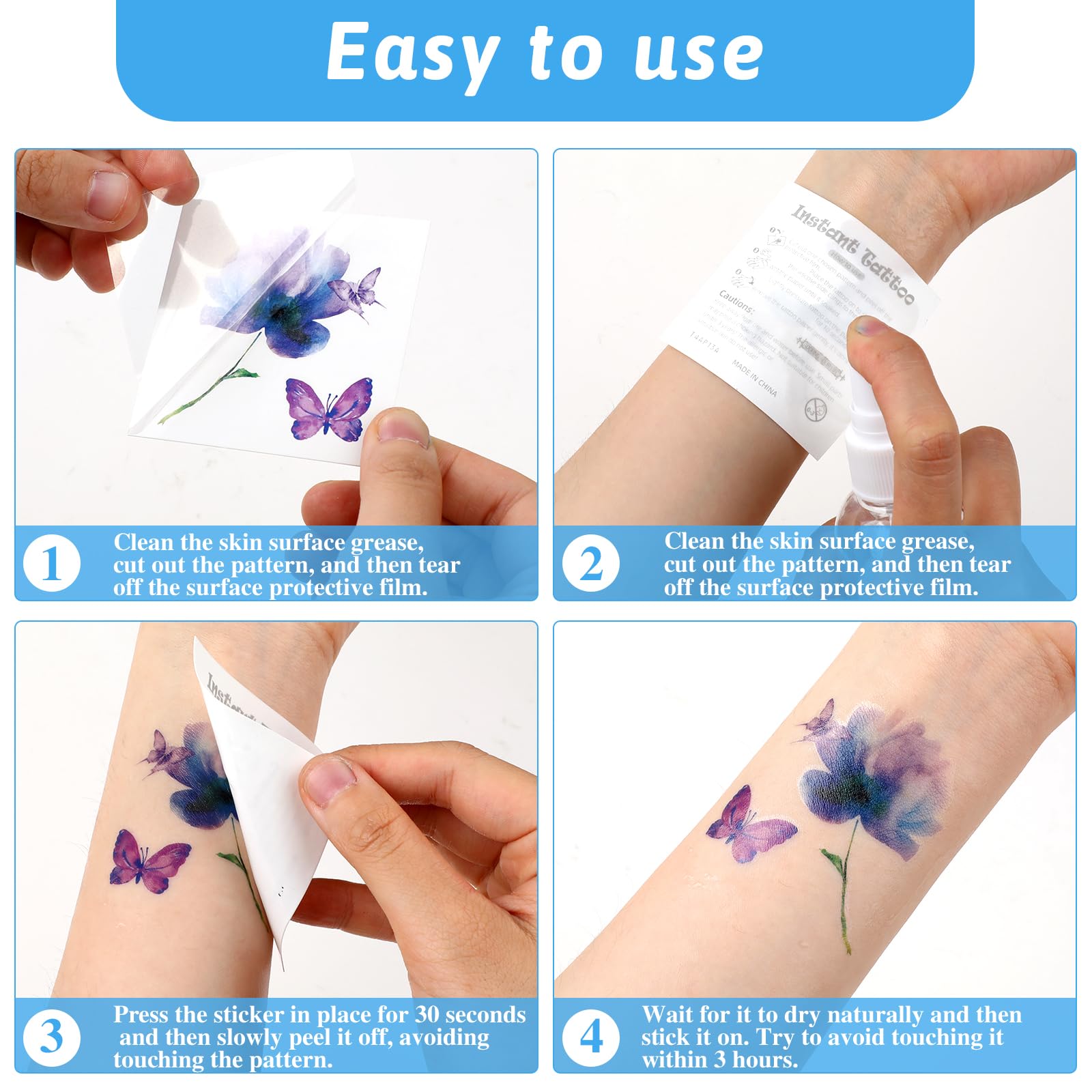 Mozeat Lens lavender tattoo sheets with delicate color details