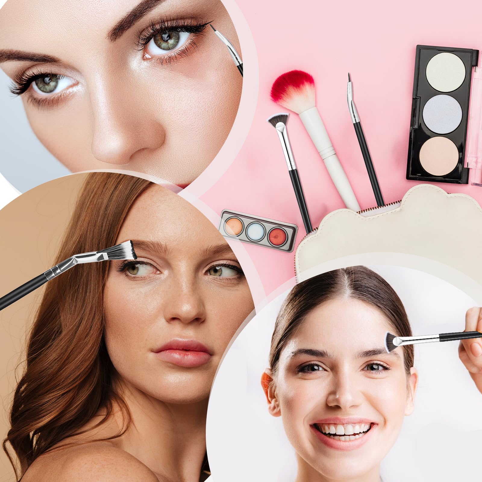 Mozeat Lens packaging shows a 3-piece lash brush set for travel
