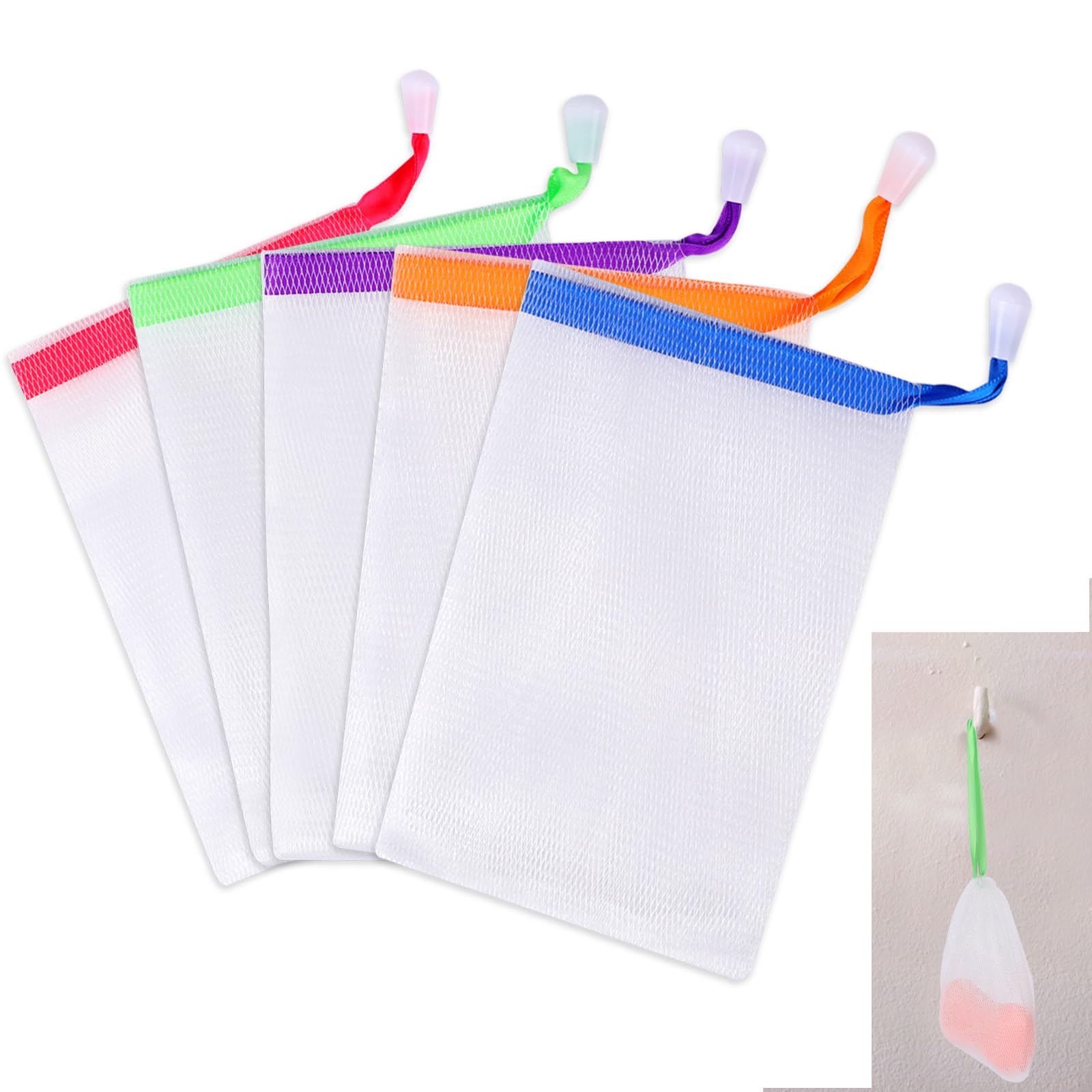 Mozeat Lens soap bag foaming net creates rich lather for cleansing.