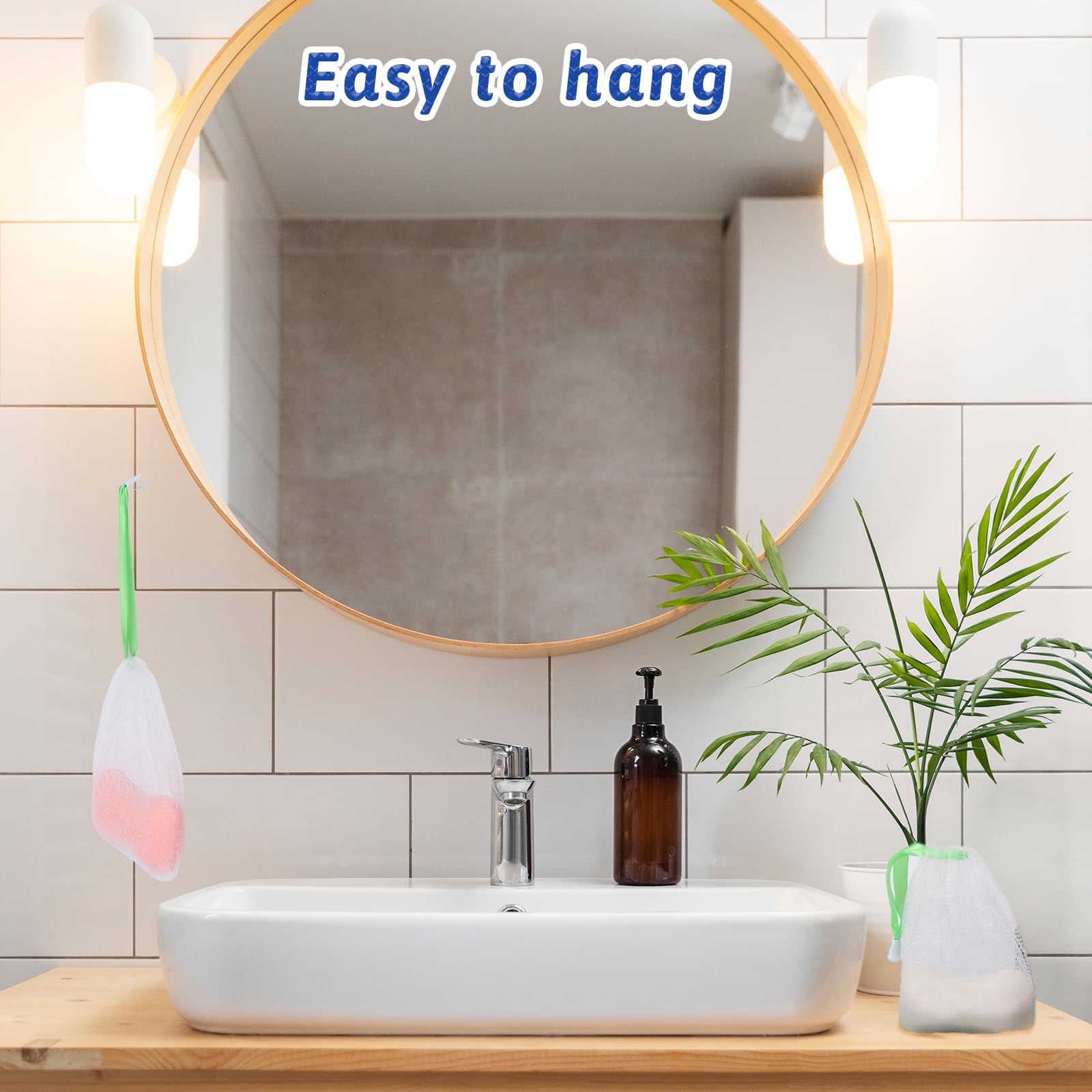 Mozeat Lens hanging soap bag for easy drying and storage.