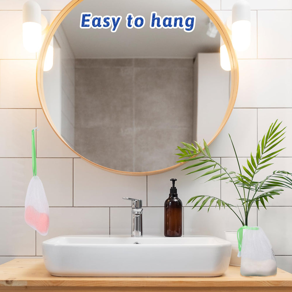 Mozeat Lens hanging soap bag for easy drying and storage.