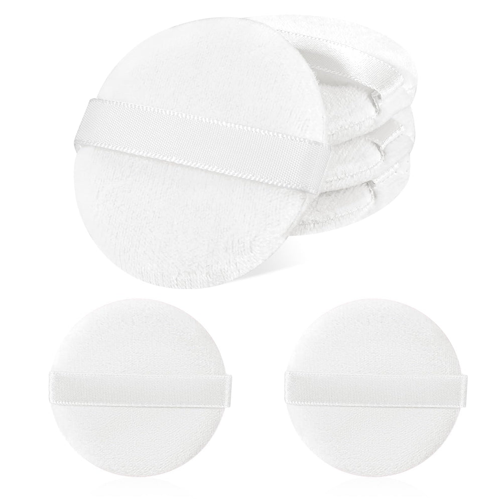 Mozeat Lens white round powder puff 6pc for smooth setting powder application