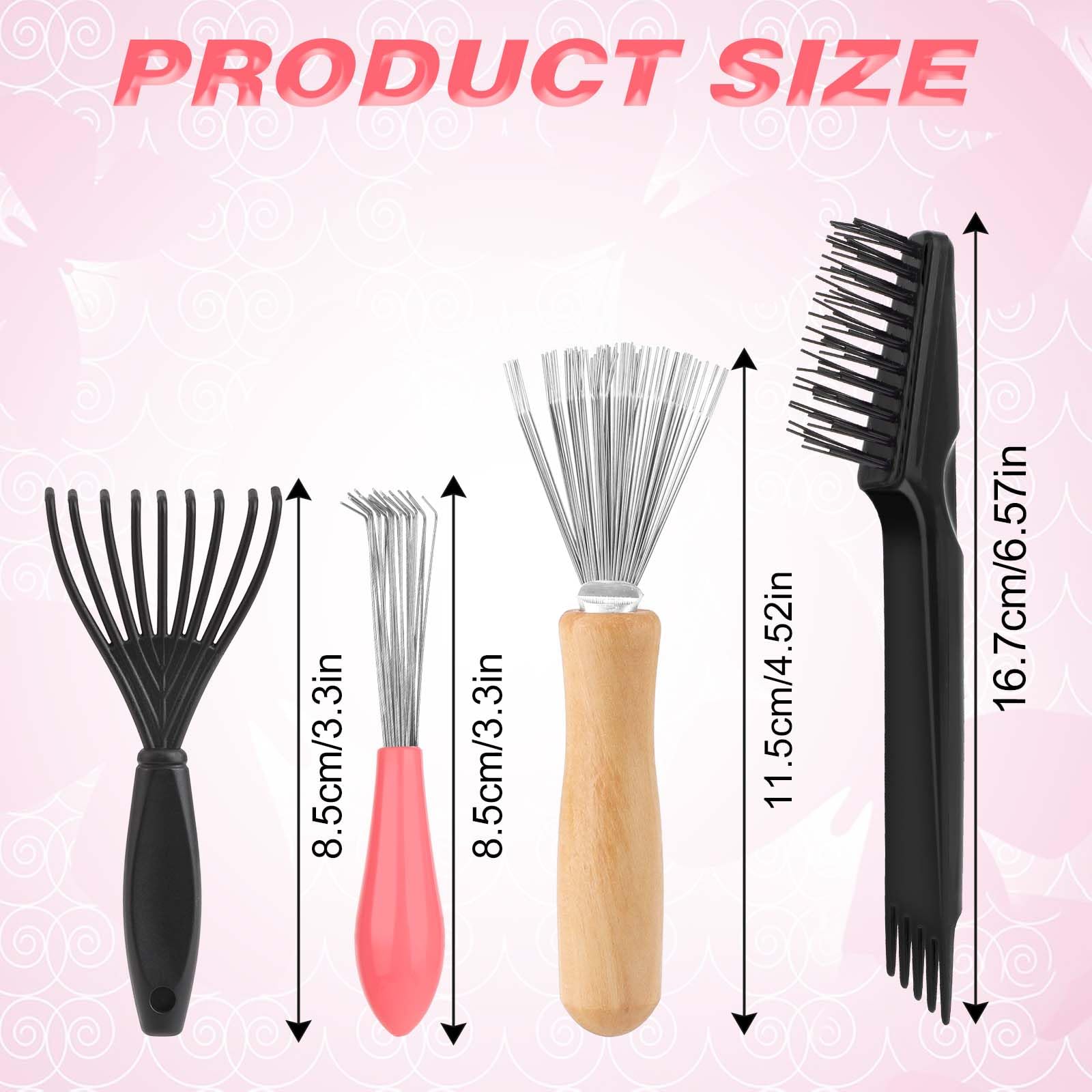 Mozeat Lens wooden-handle rake cleans brush bases and removes stubborn debris
