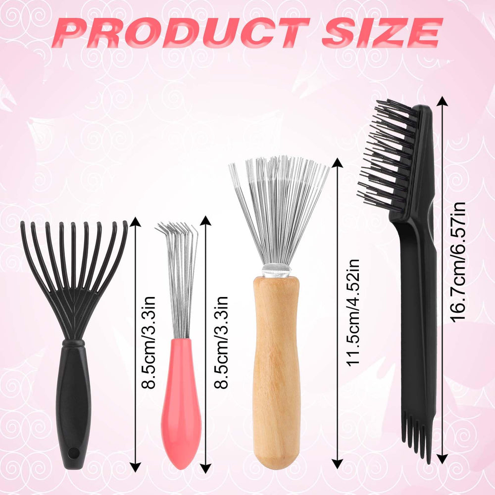 Mozeat Lens wooden-handle rake cleans brush bases and removes stubborn debris