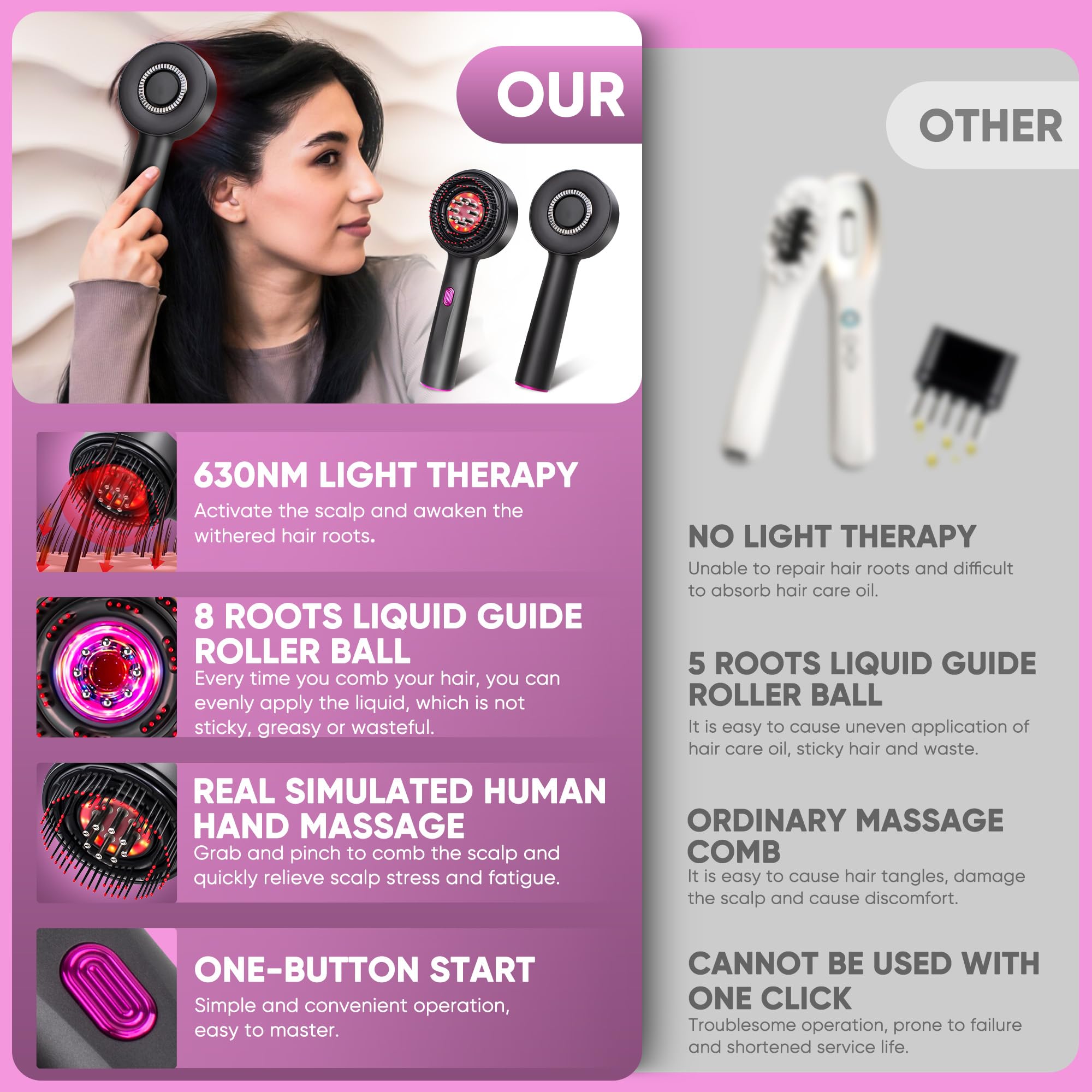 MPADQ hair oil applicator roller balls for even oil distribution