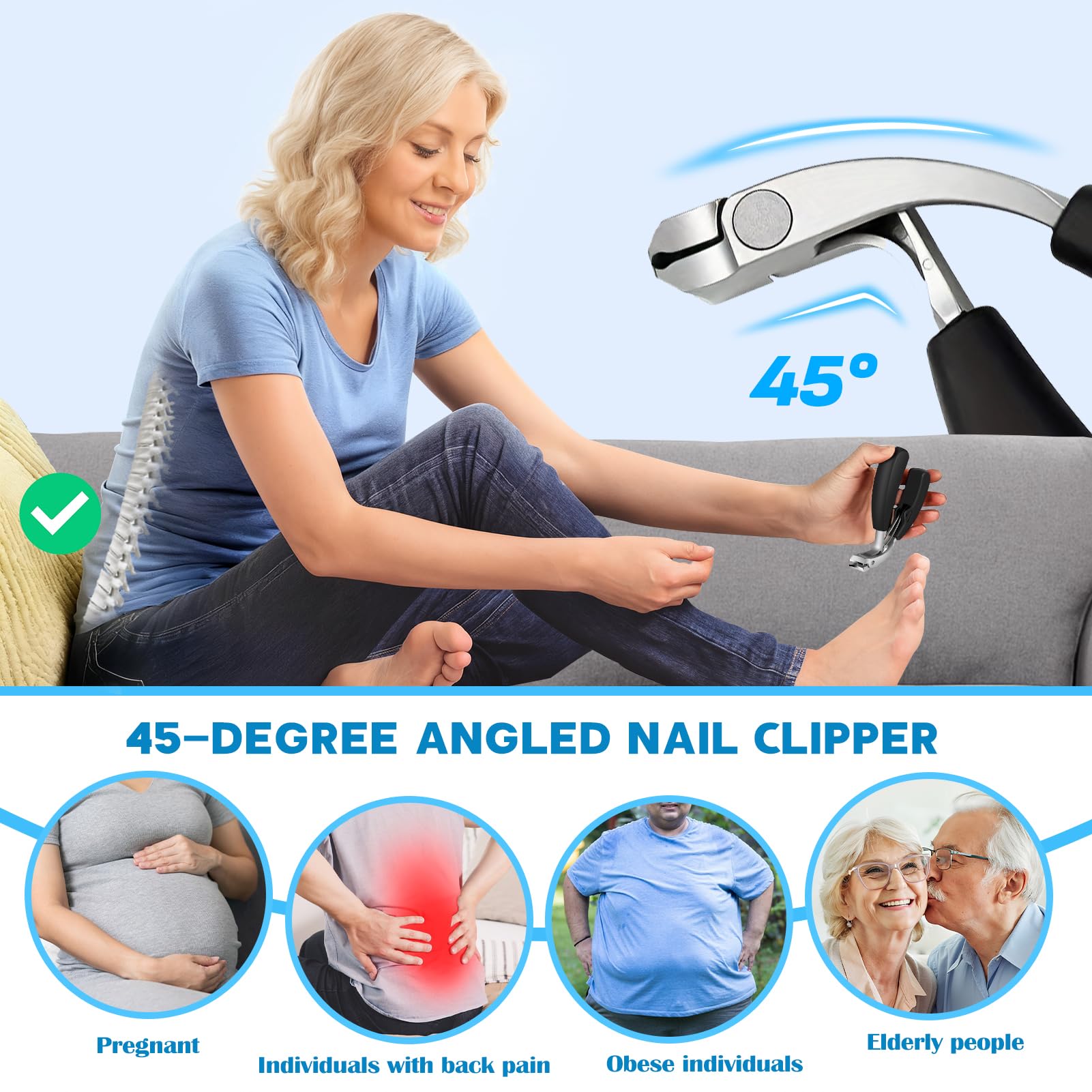 MPKDZNE 7-in-1 nail clipper catcher keeps trimming mess-free