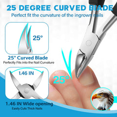 MPKDZNE curved blade nail clipper trims stubborn nails cleanly