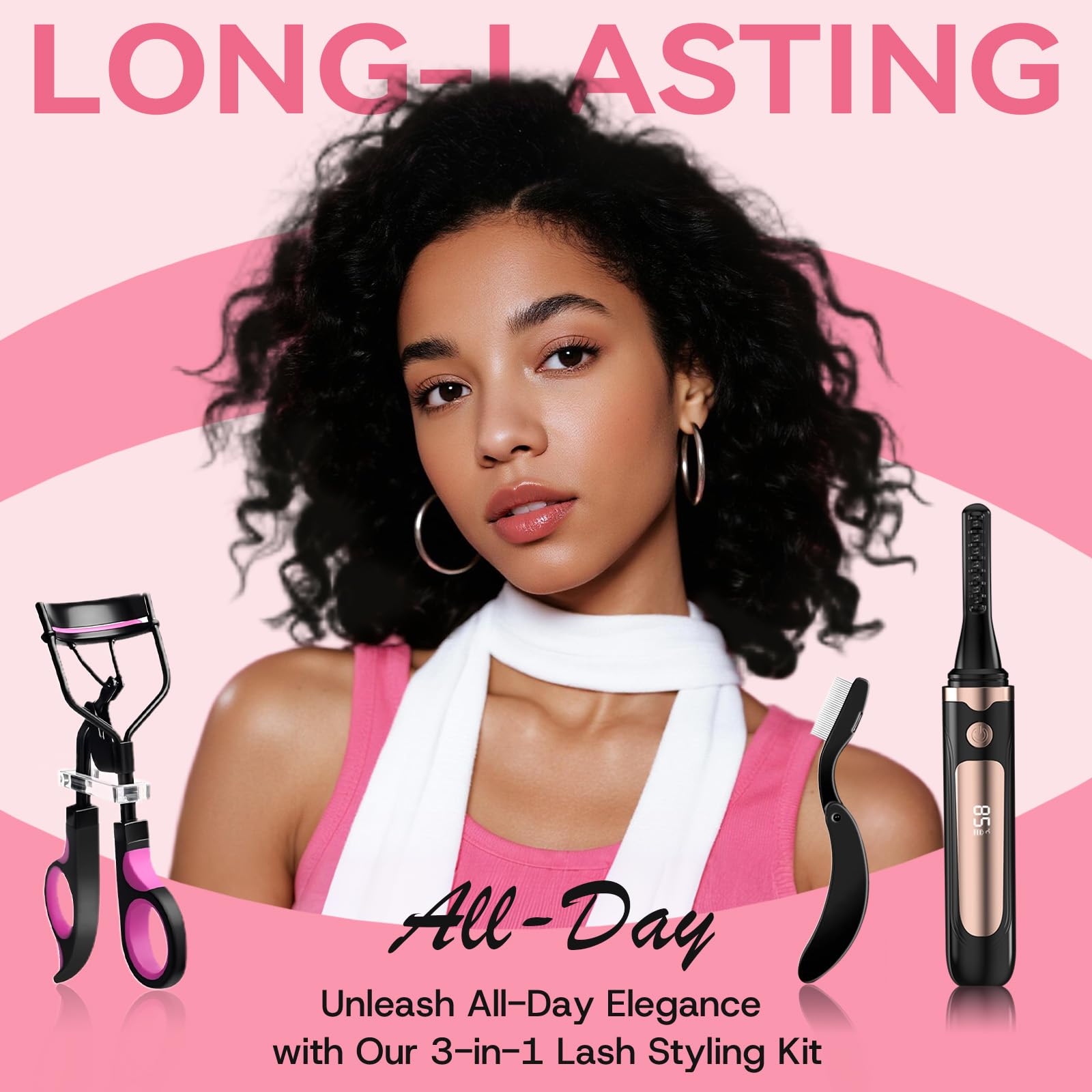 Mpotmiy 3-in-1 curler in use delivering long-lasting lashes