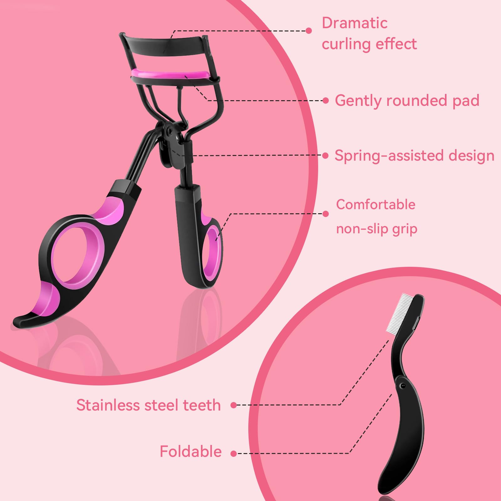 Mpotmiy heated curler displaying adjustable heat settings for different lashes