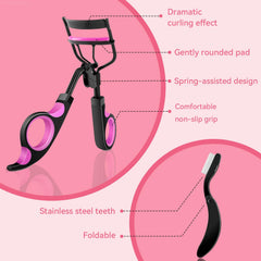 Mpotmiy heated curler displaying adjustable heat settings for different lashes