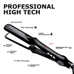MQ Professional flat iron 485°F turbo mode display shows fast heat recovery
