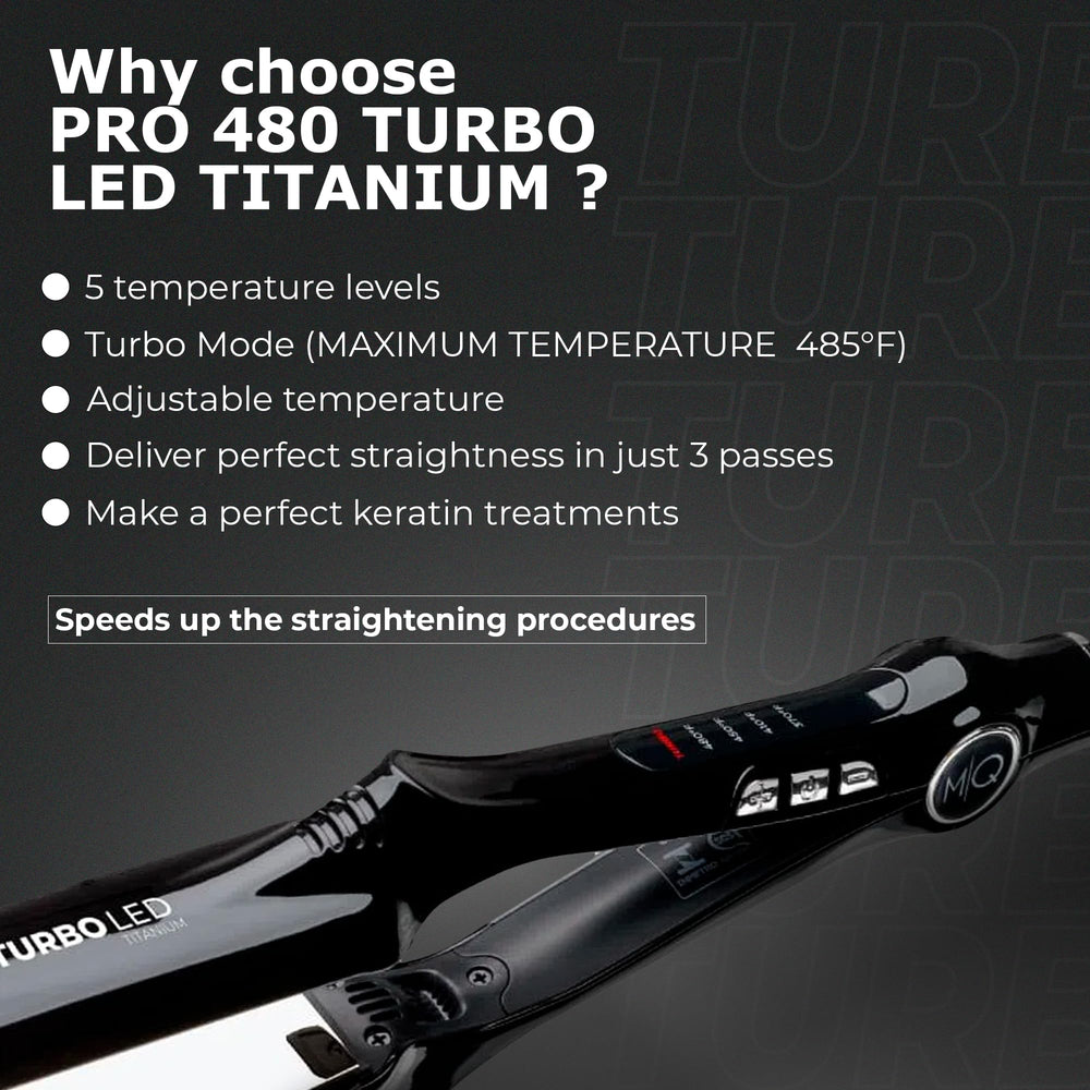MQ Professional flat iron anatomic design handle for ergonomic use