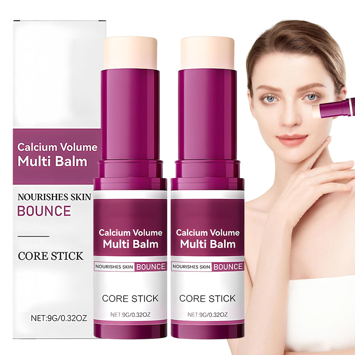 MQN calcium stick face-application for smooth hydration and makeup prep