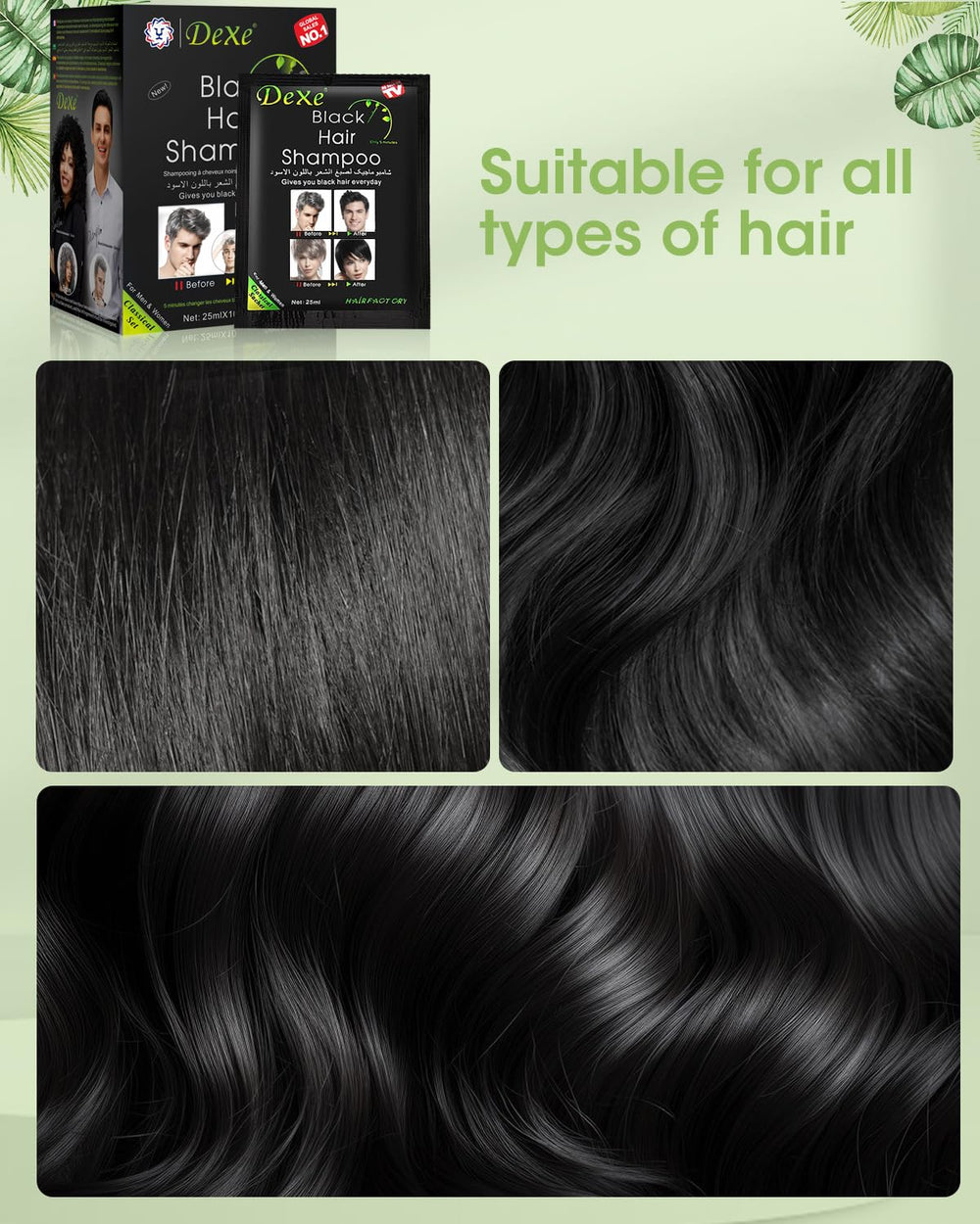MQUPIN hair dye shampoo gray-coverage image emphasizing 100% grey coverage.