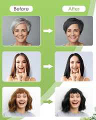 MQUPIN hair dye shampoo rinse-shot shows quick wash-off and lasting shine.