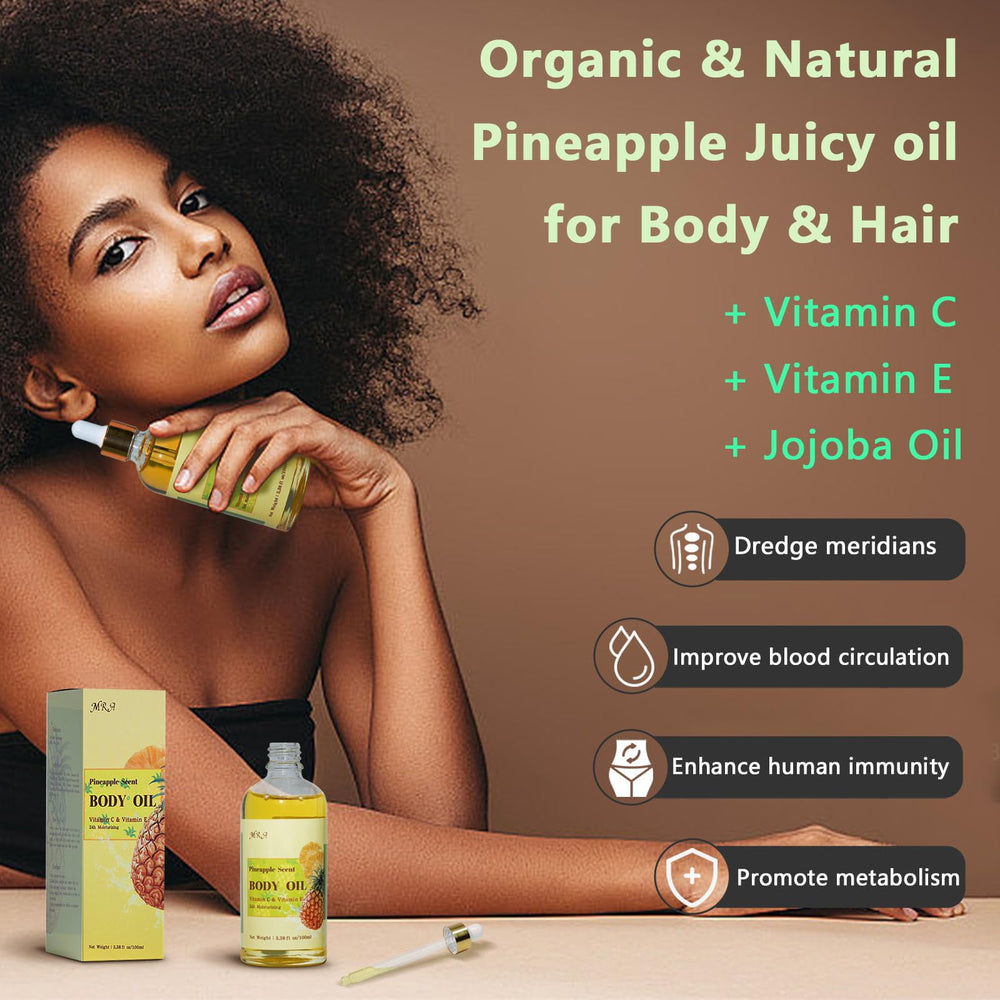 MR.A pineapple juice oil on skin demonstrates silky, lightweight hydration