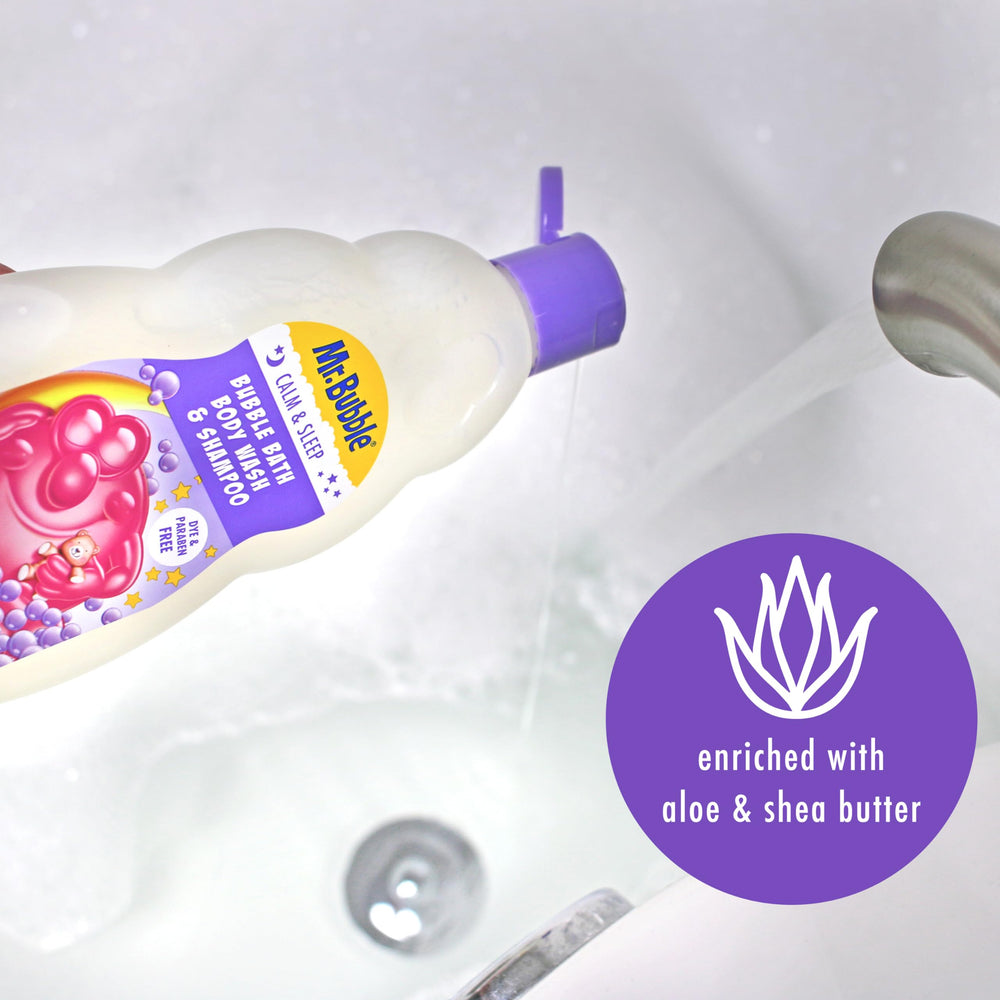 Parents and kids enjoy a calming bath ritual with Mr. Bubble Calm Sleep
