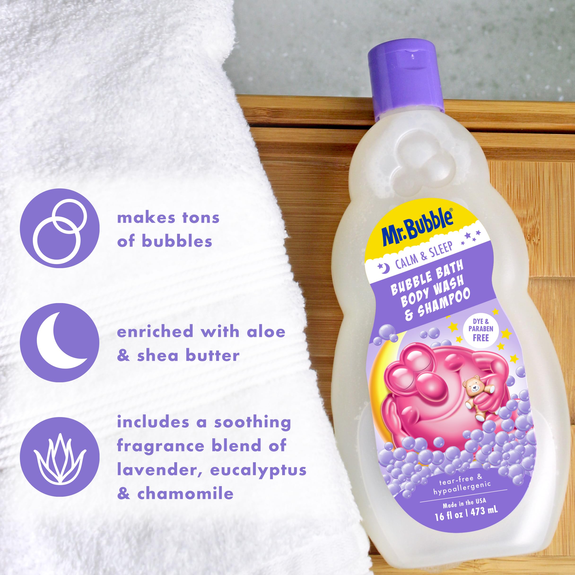 Mr. Bubble tear-free formula for worry-free bath time