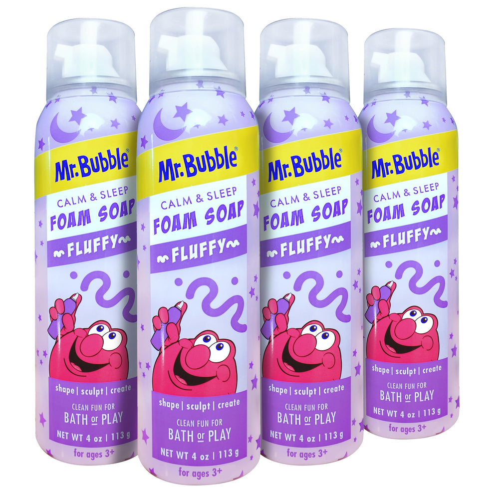 Mr. Bubble Calm & Sleep foam soap bottle ready for bath time cleansing.