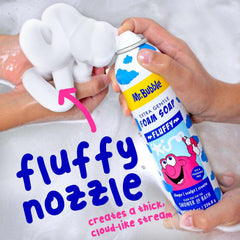 Mr. Bubble foam soap—fluffy foam texture for fun hand washing and imaginative play.