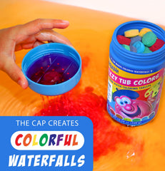 Jar of Mr. Bubble Fizzy Tub Colors with 150 tablets ready for bath fun.