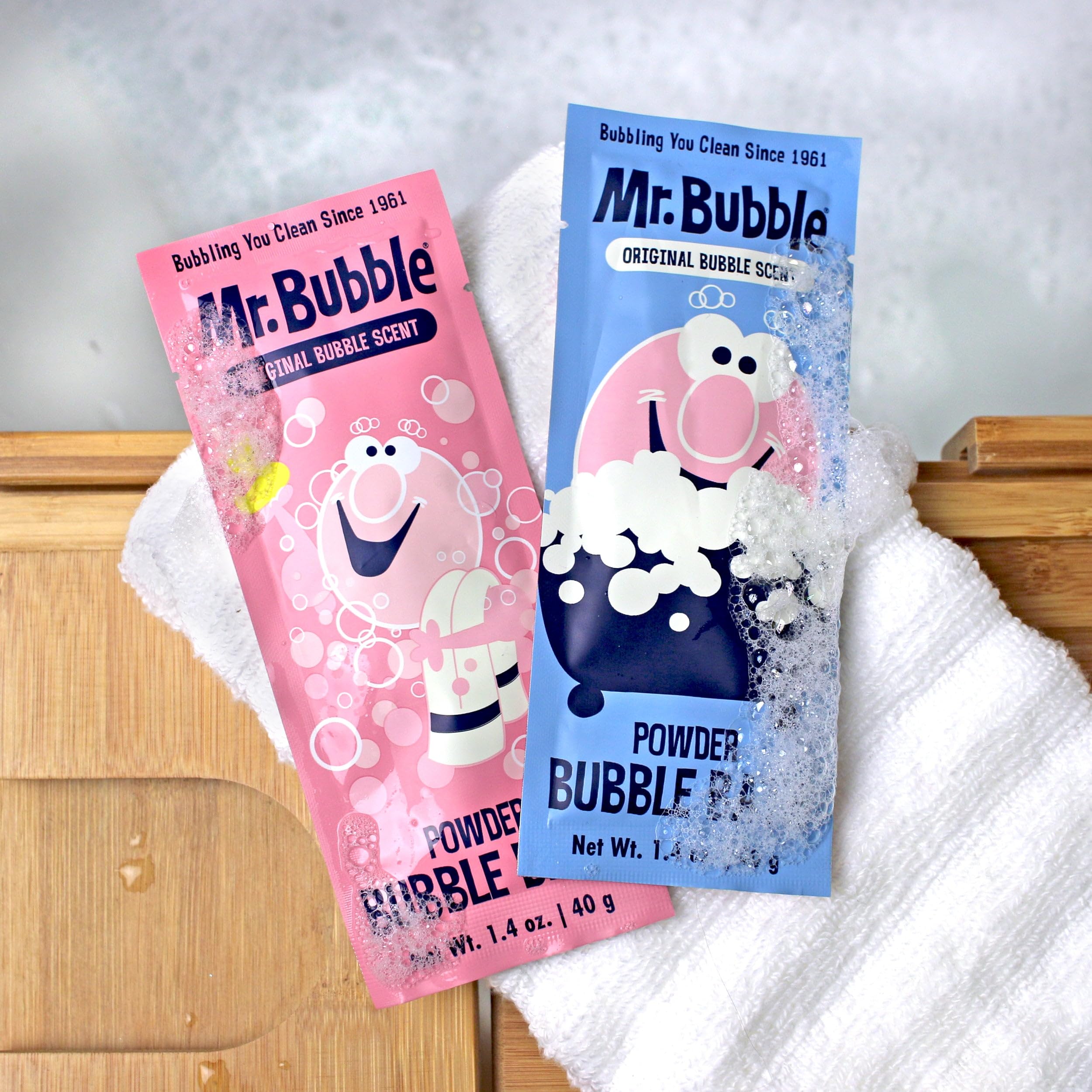 Mr. Bubble original bubble gum scent inspires playful bath time.