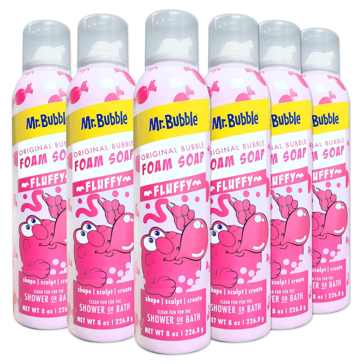 Mr. Bubble Original Foam Soap bubblegum scent bottle shows 8 oz of foamy bath fun.