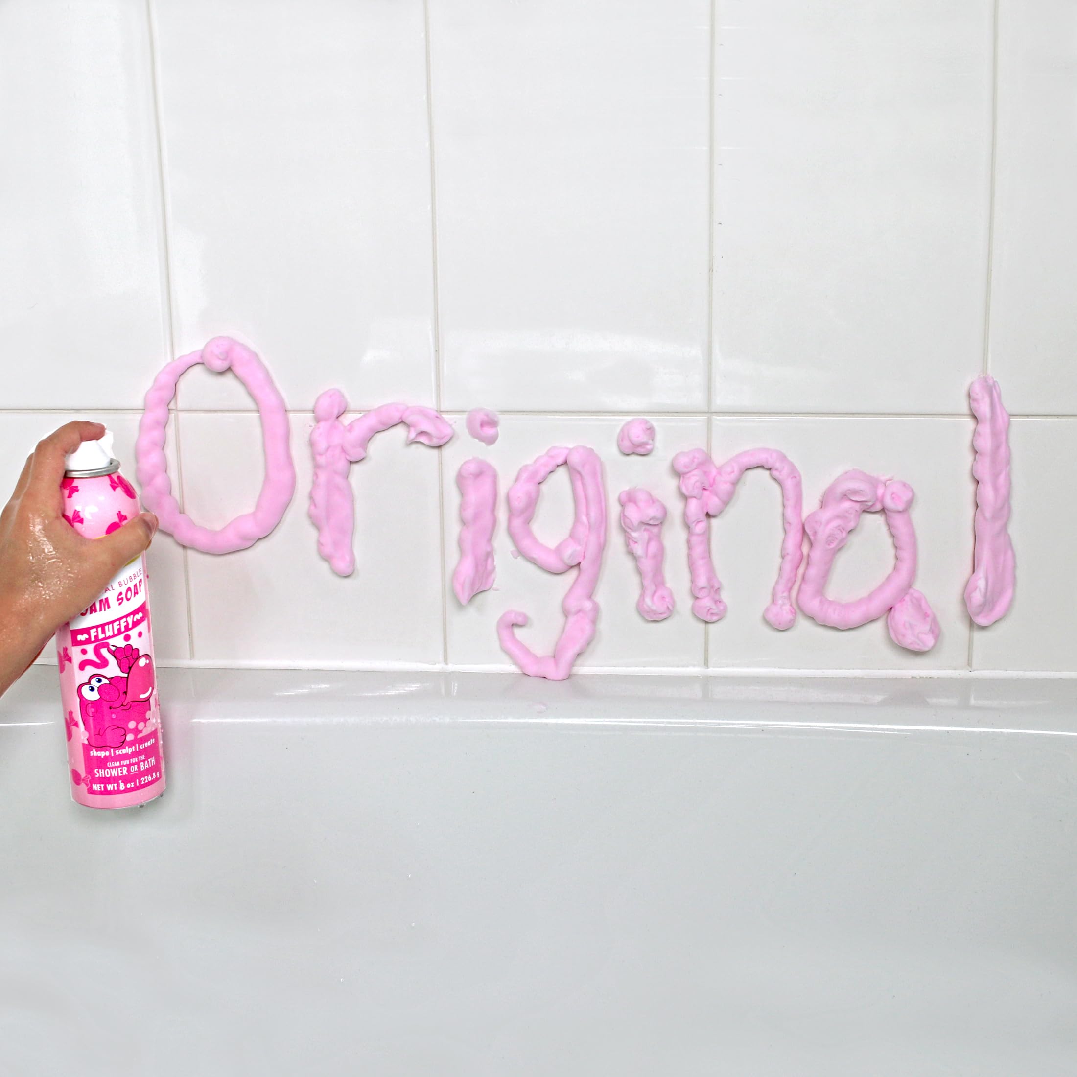 Mr. Bubble Original Foam Soap closeup lather highlights airy sculptable foam for playful shaping.