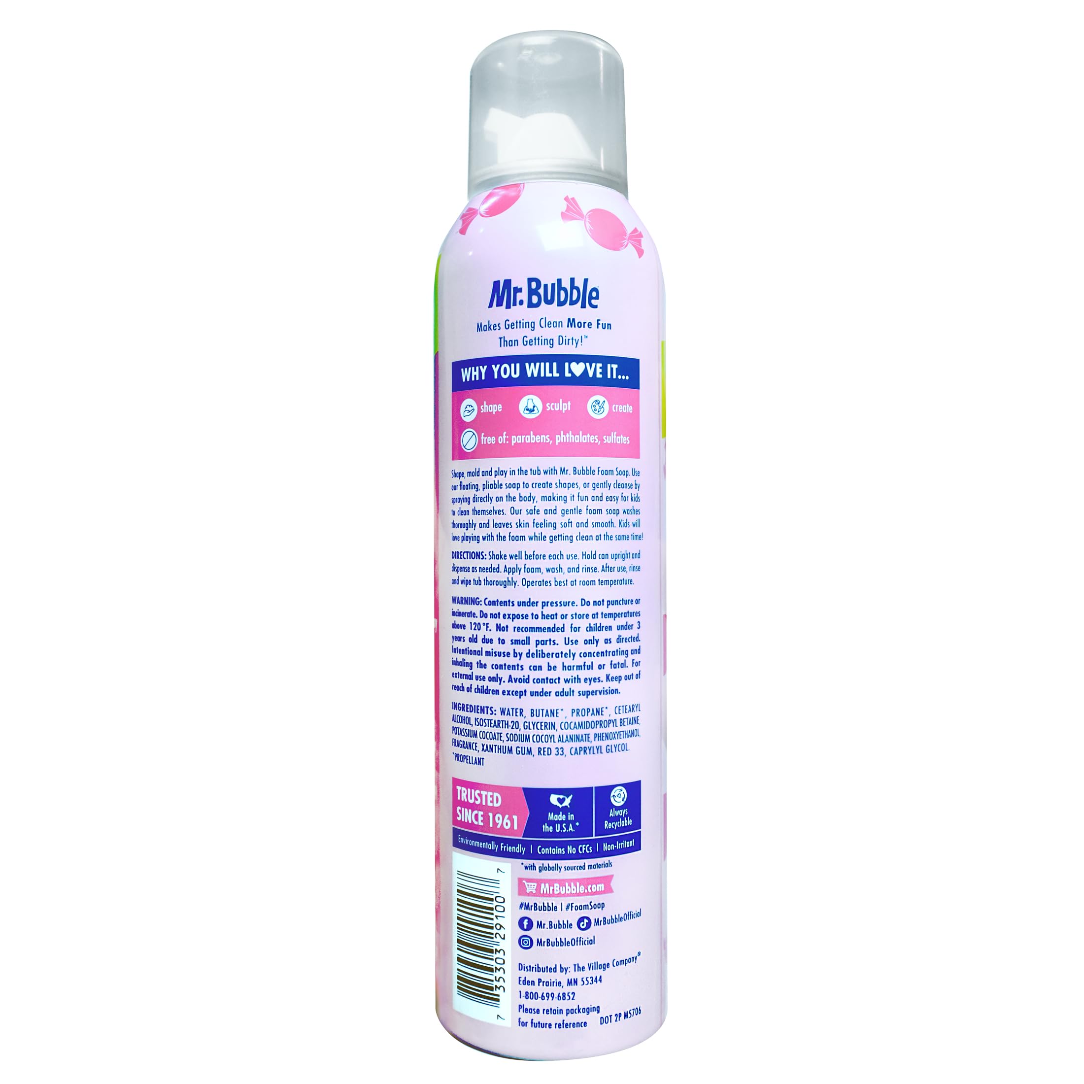 Mr. Bubble pack of six offers value for family bath routines and shared fun.