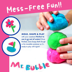 Mr. Bubble Soapy Bath Dough watermelon-scented piece inspires imaginative bath time.