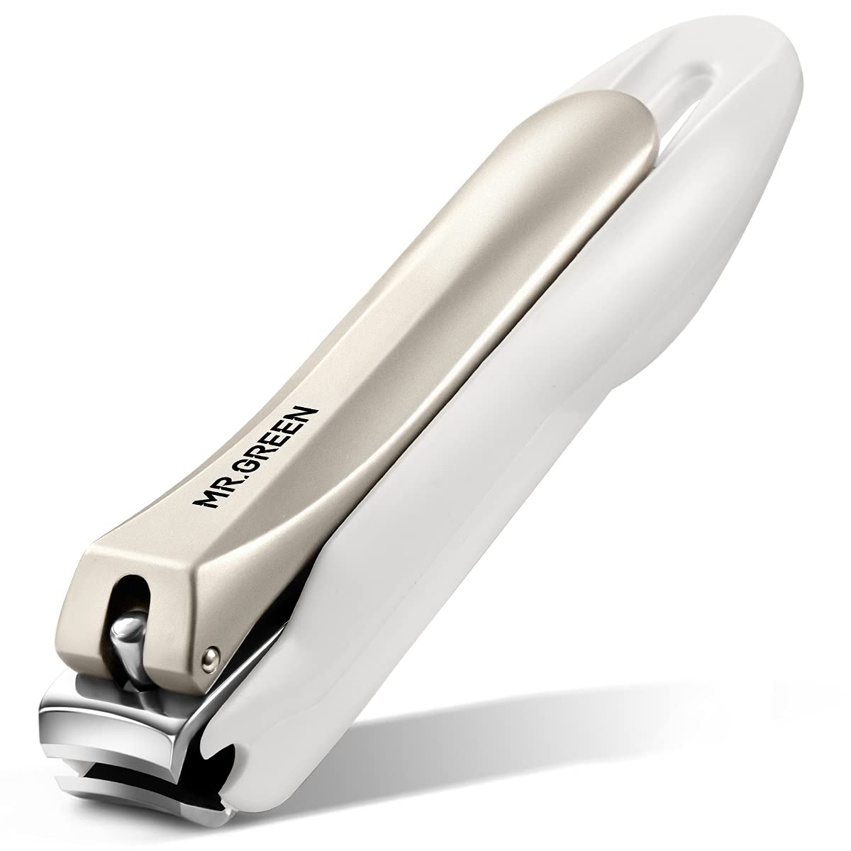 MR.GREEN anti-splash nail clipper shown from the side for mess-free trimming