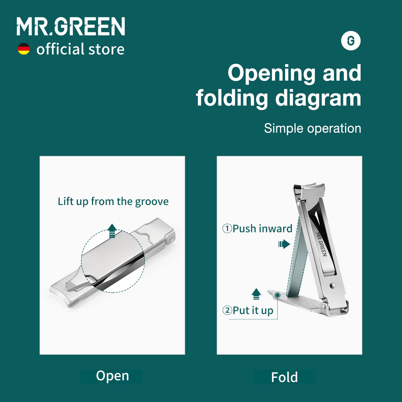 MR.GREEN built-in key chain adds everyday carry convenience.