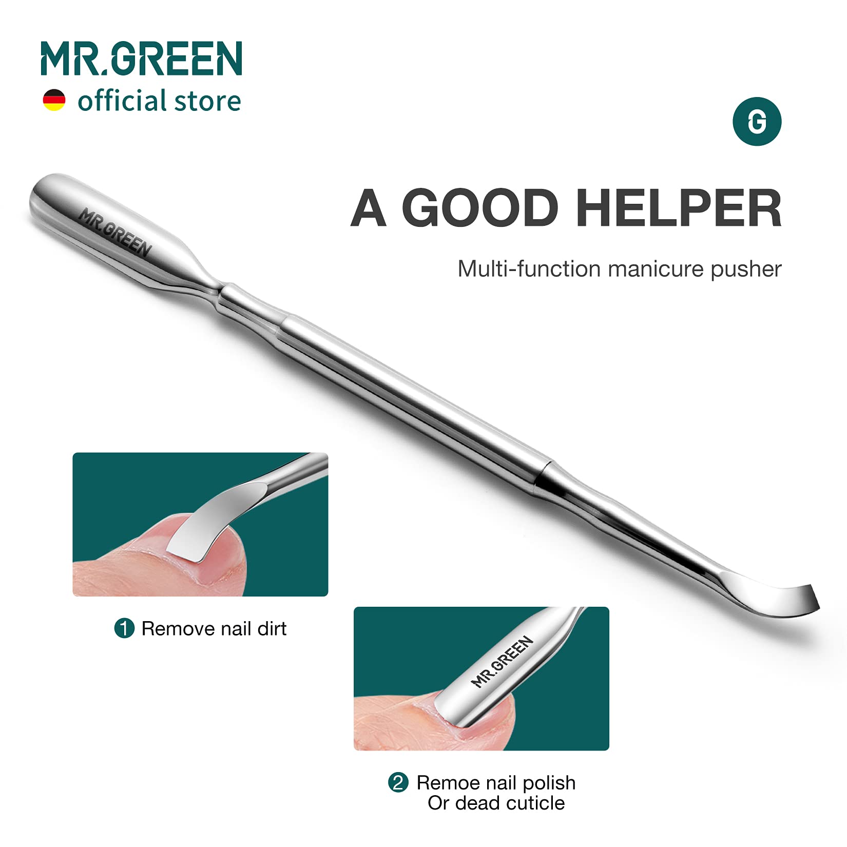 MR.GREEN Cuticle Nippers slant blade aids angled trimming and clear view
